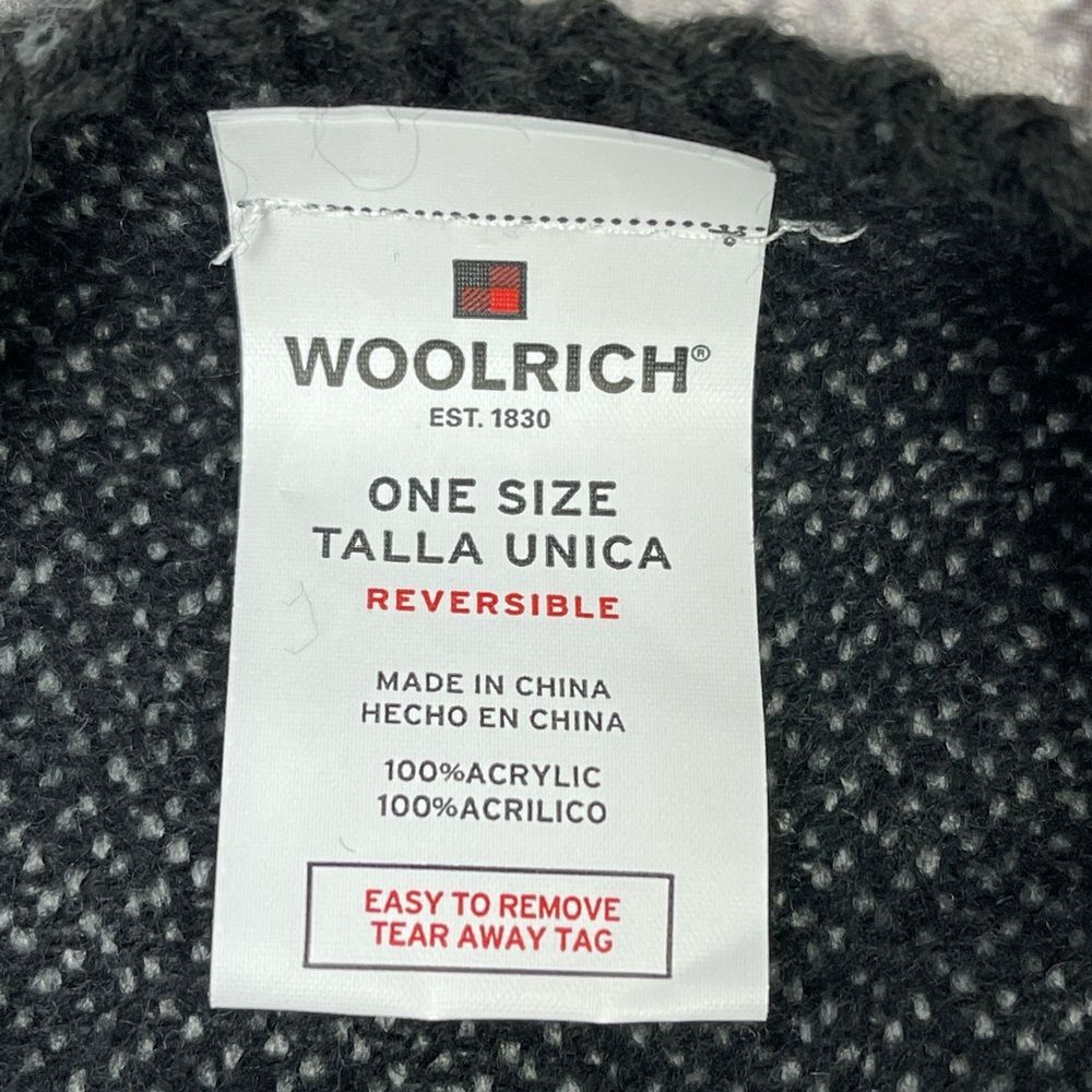 WOOLRICH black gray white buffalo check reversible blanket wrap poncho, one size - Picture 2 of 11